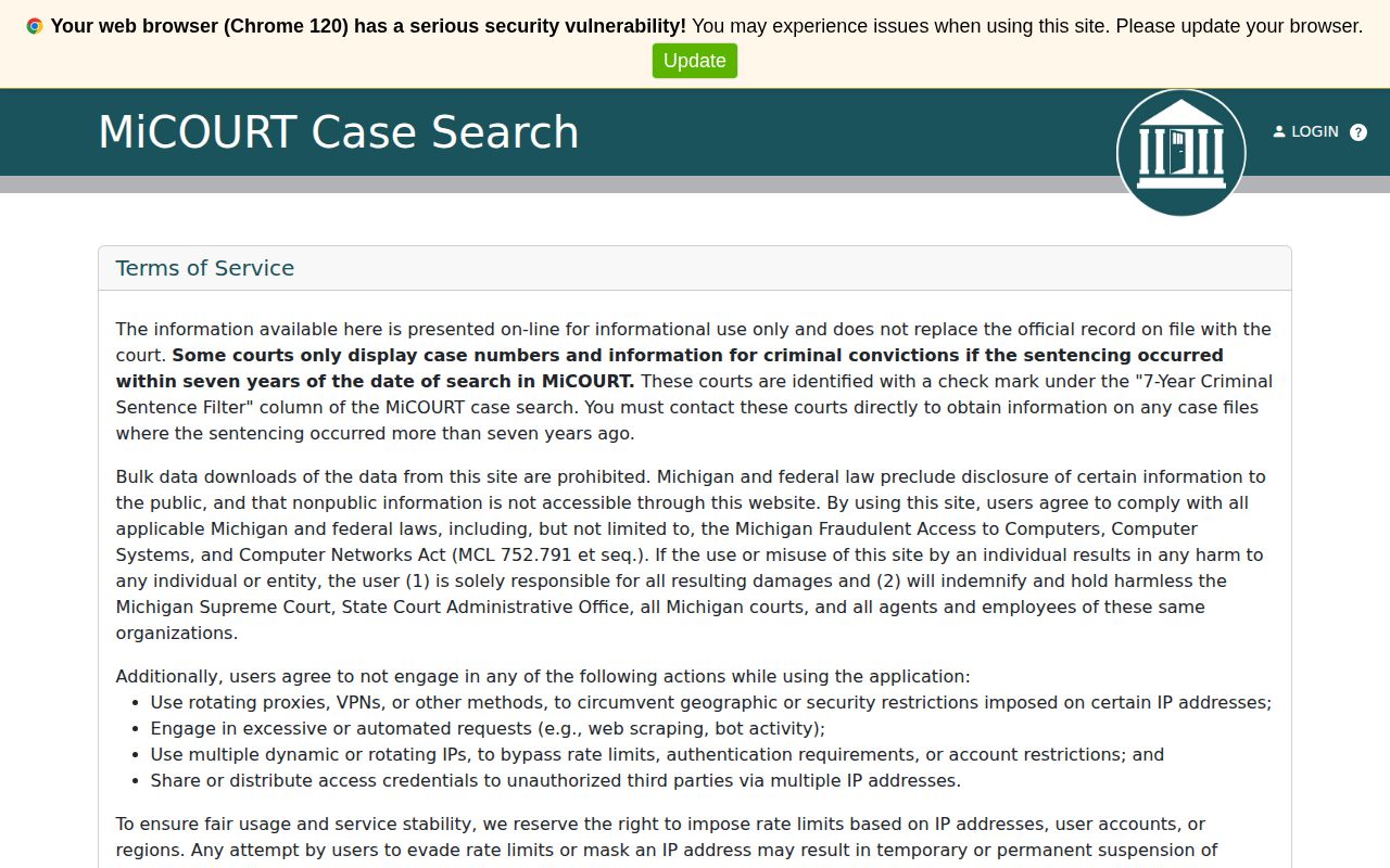 Isabella County District Court arrest case search