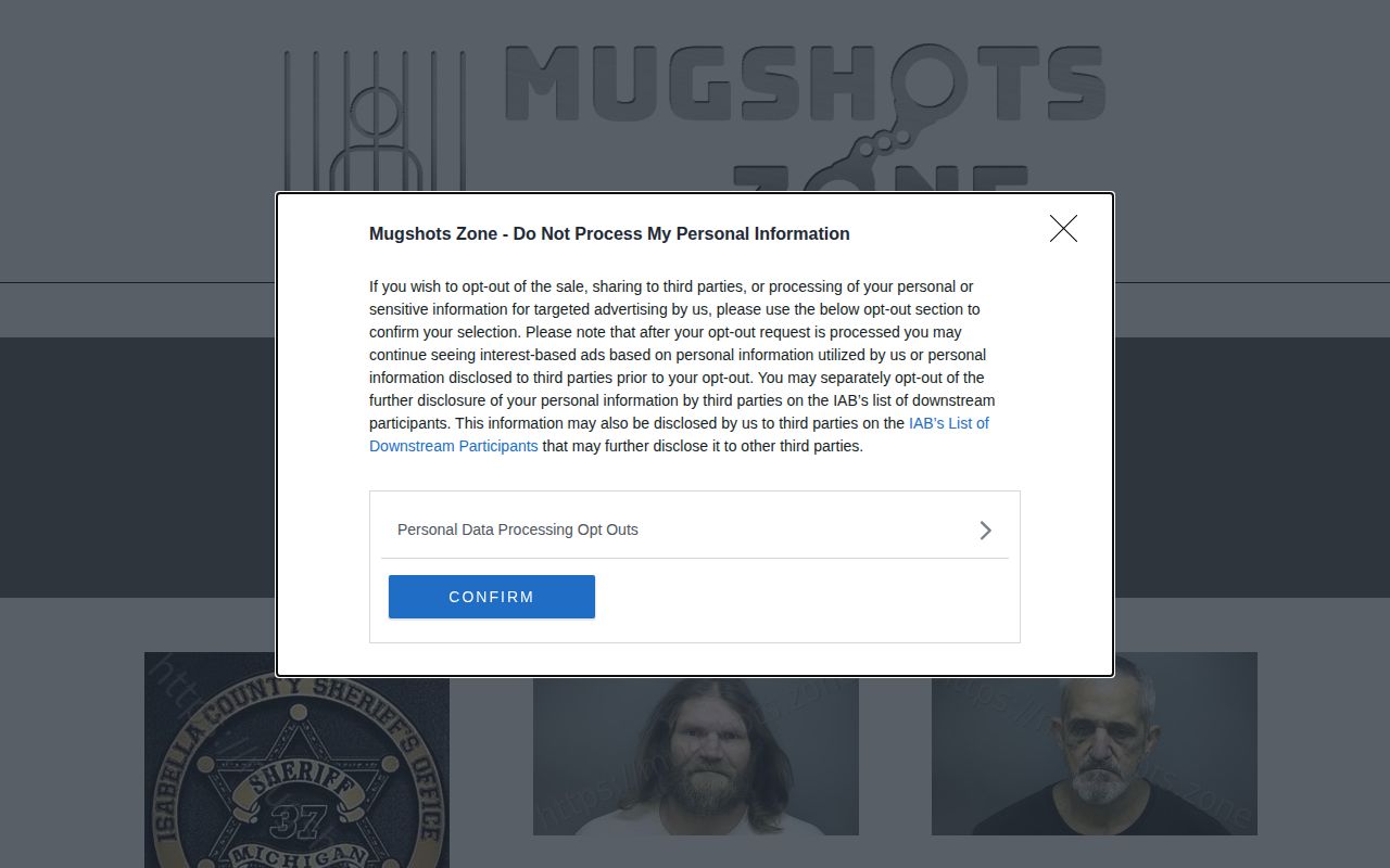 Unofficial Isabella County arrest archive interface